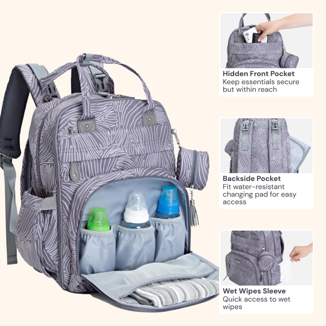 BabbleRoo Mochila para pañales \u2013 Bolsa de viaje para Baby Esse...