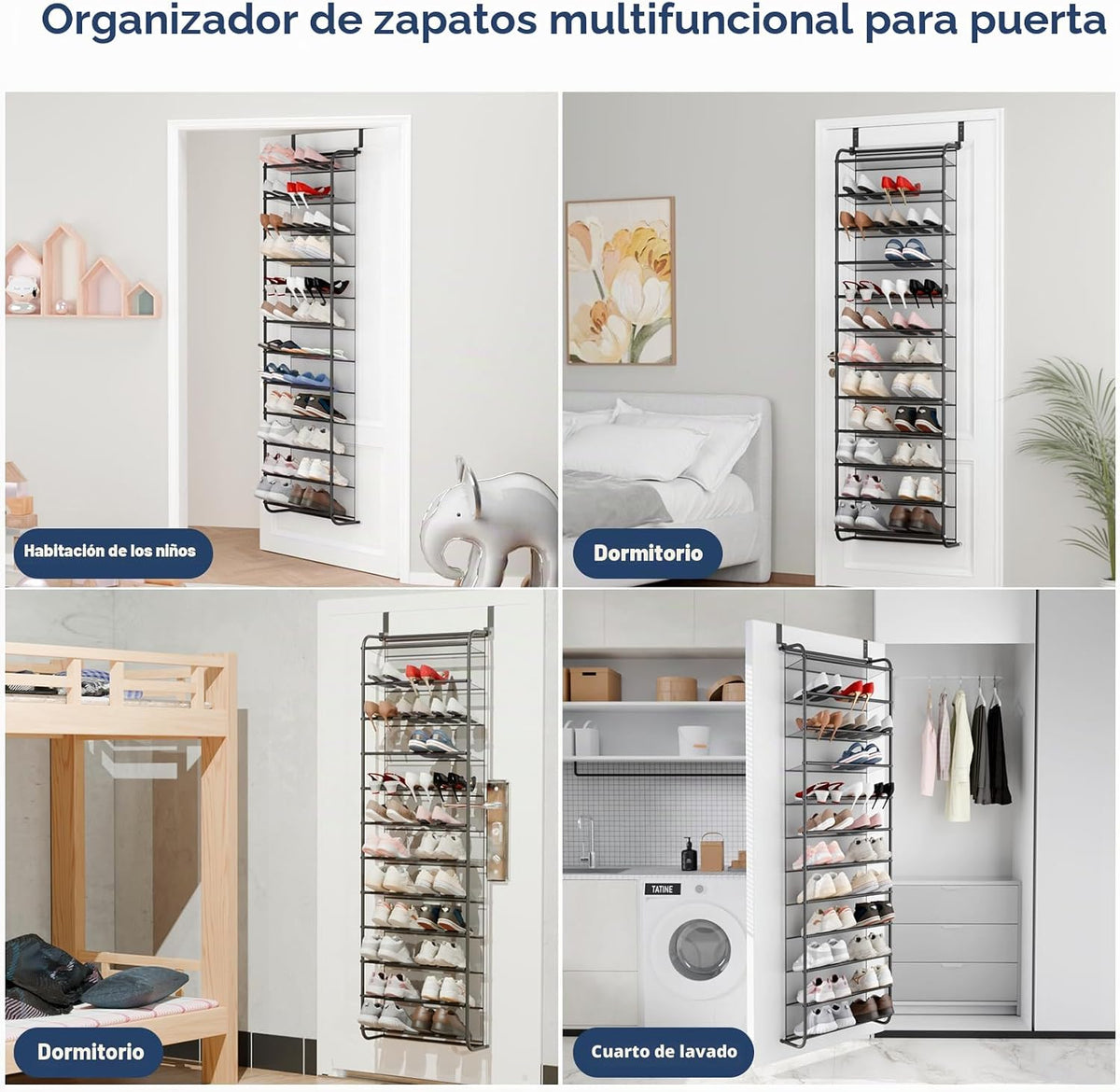 Whitmor 36 pares de organizadores de zapatos para colgar sobre la p...