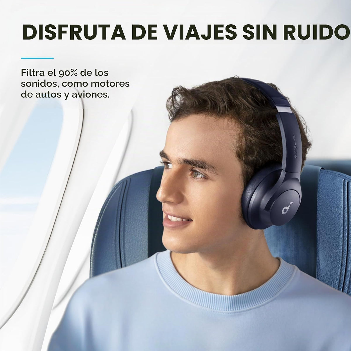 Auriculares Soundcore by Anker Q20i con funda protectora, azul, paq...