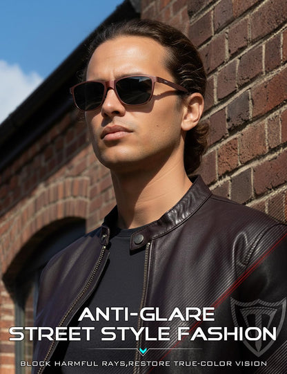 ATTCL Gafas de sol polarizadas para hombre Al-Mg Metal ultraligeras...