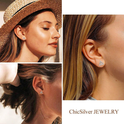 ChicSilver Pendientes celtas para mujer de plata de ley hipoalergén...