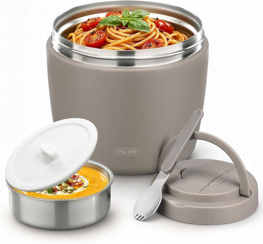 Itslife Termo de sopa aislado de 32 onzas, tarro de alimentos de ac...