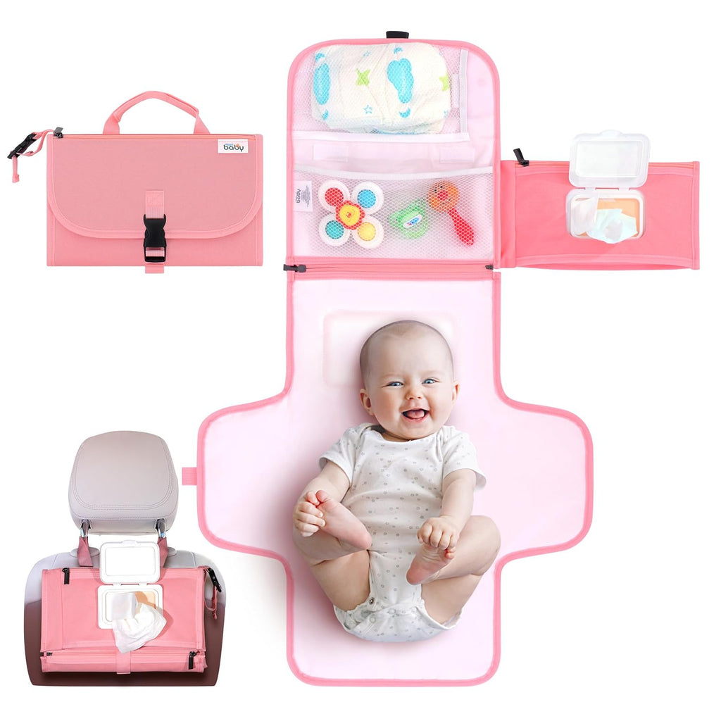 Kopi Baby Cambiador de pañales portátil con bolsillo para toallitas...