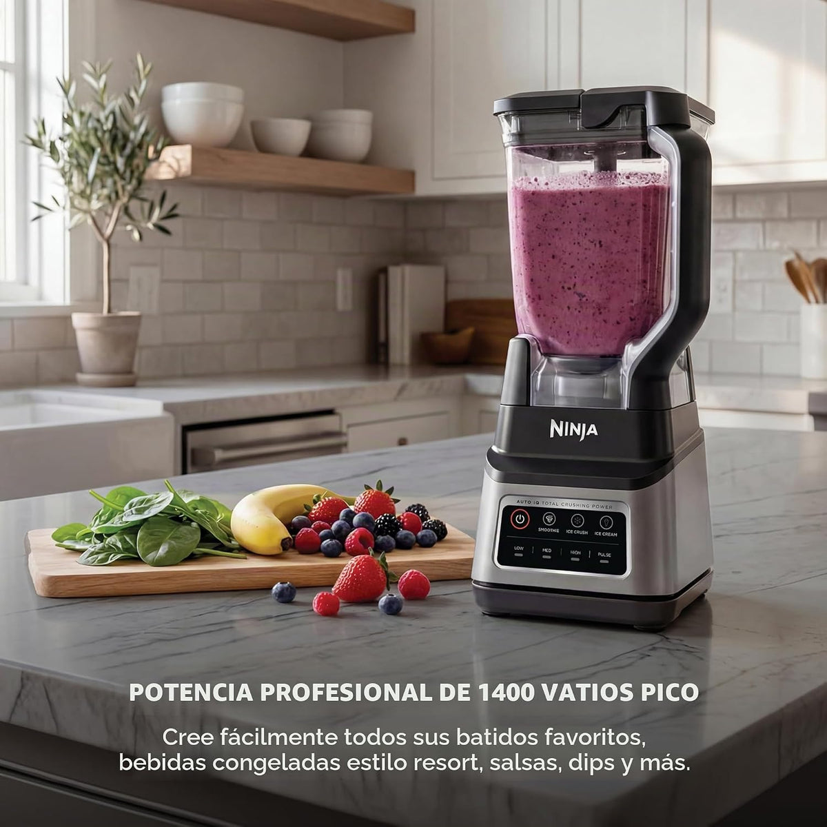 Licuadora Ninja Professional Plus, Auto-iQ, 1400 W, jarra de 72 oz,...