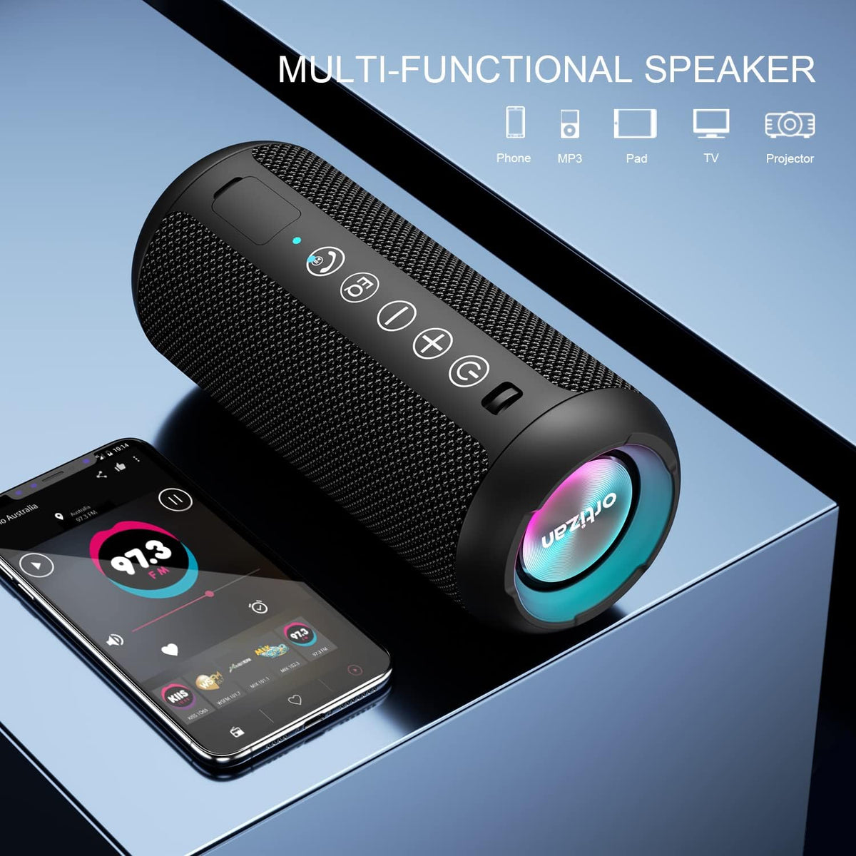 Altavoz Bluetooth portátil Ortizan X10 (1.ª generación), resistente...