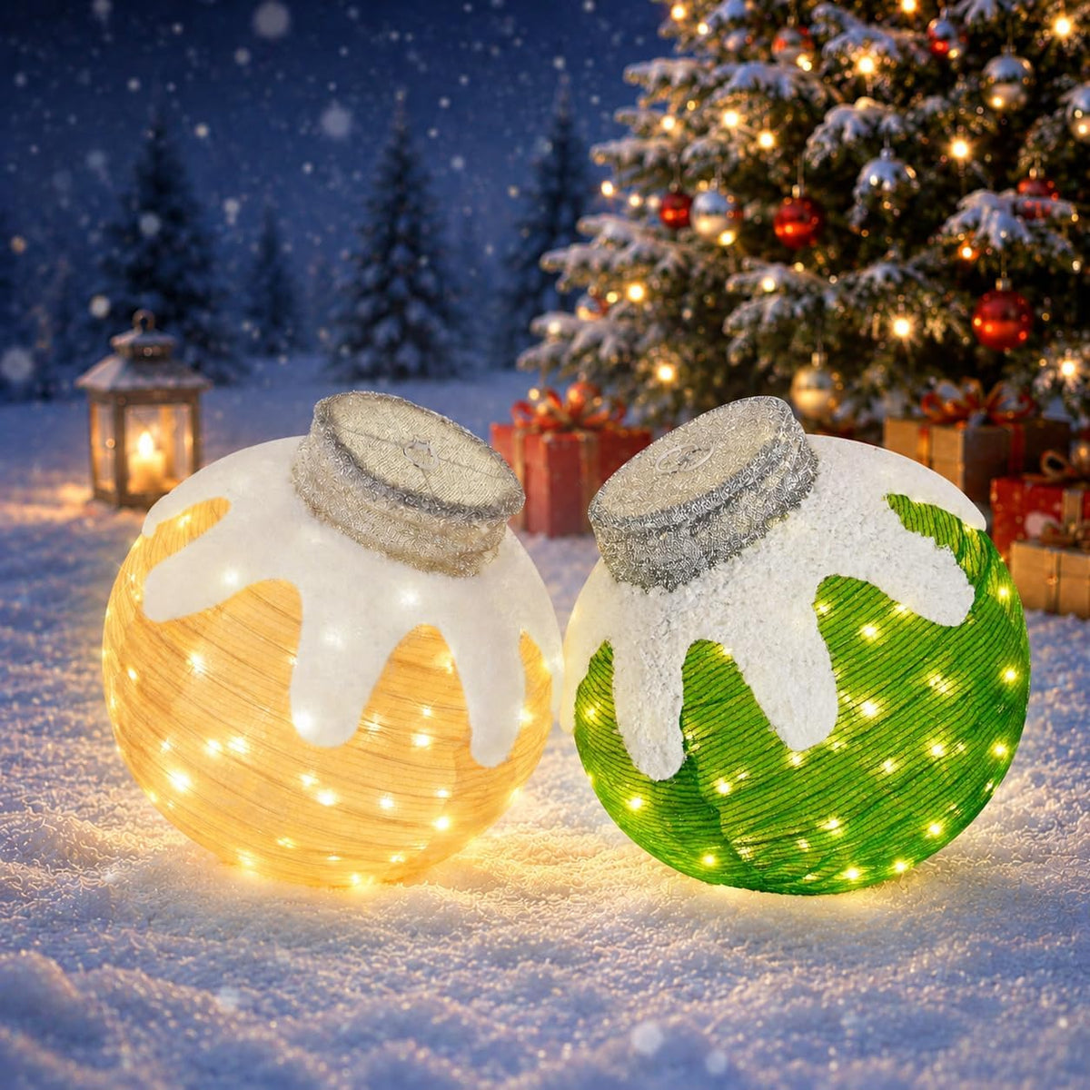 Adornos de Navidad para exteriores, decoración de bolas navideñas e...