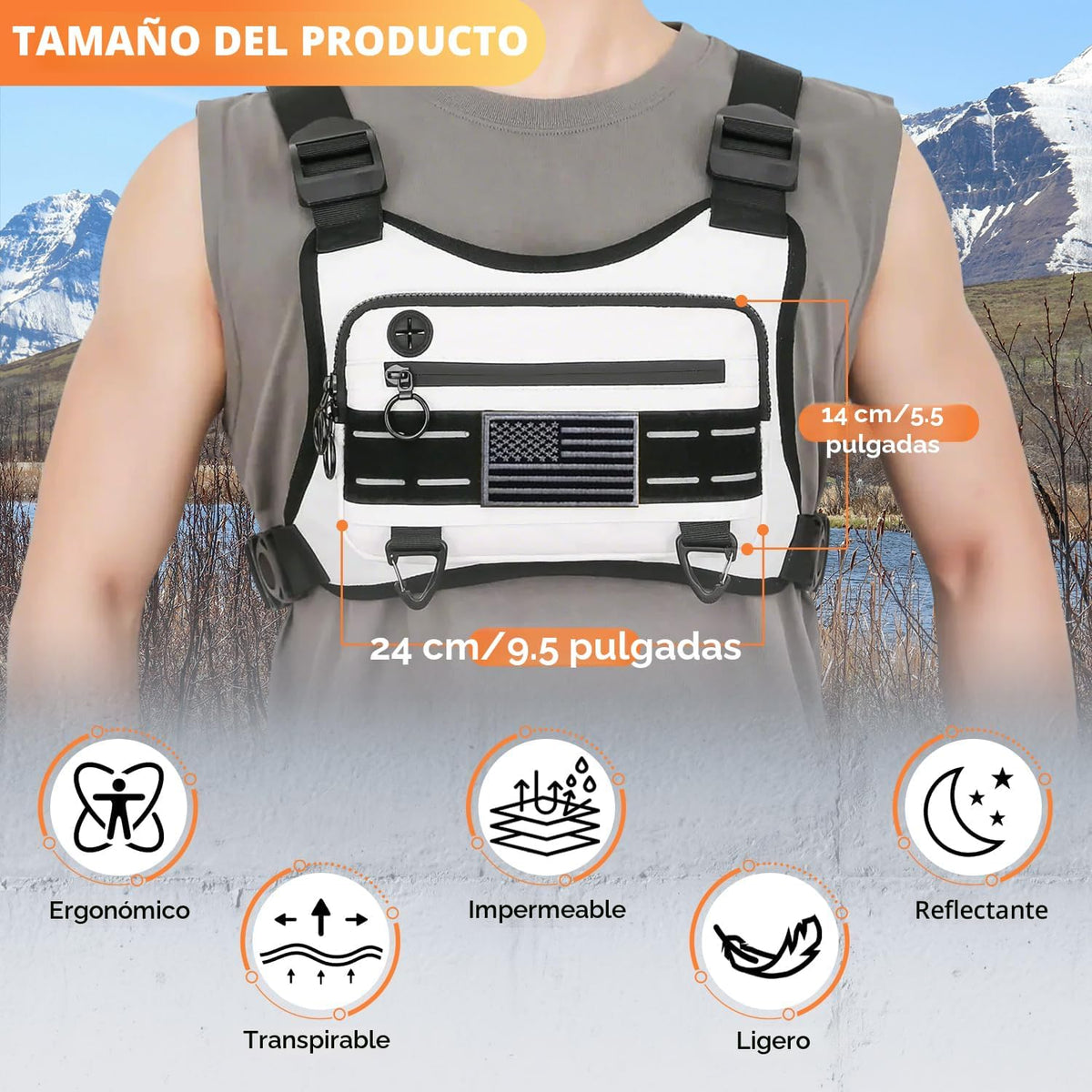 Muserise Bolsa de pecho deportiva para hombres y mujeres, resistent...