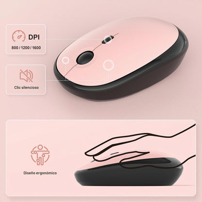 MOFII Combo de teclado y mouse inalámbricos, juego de teclado y mou...
