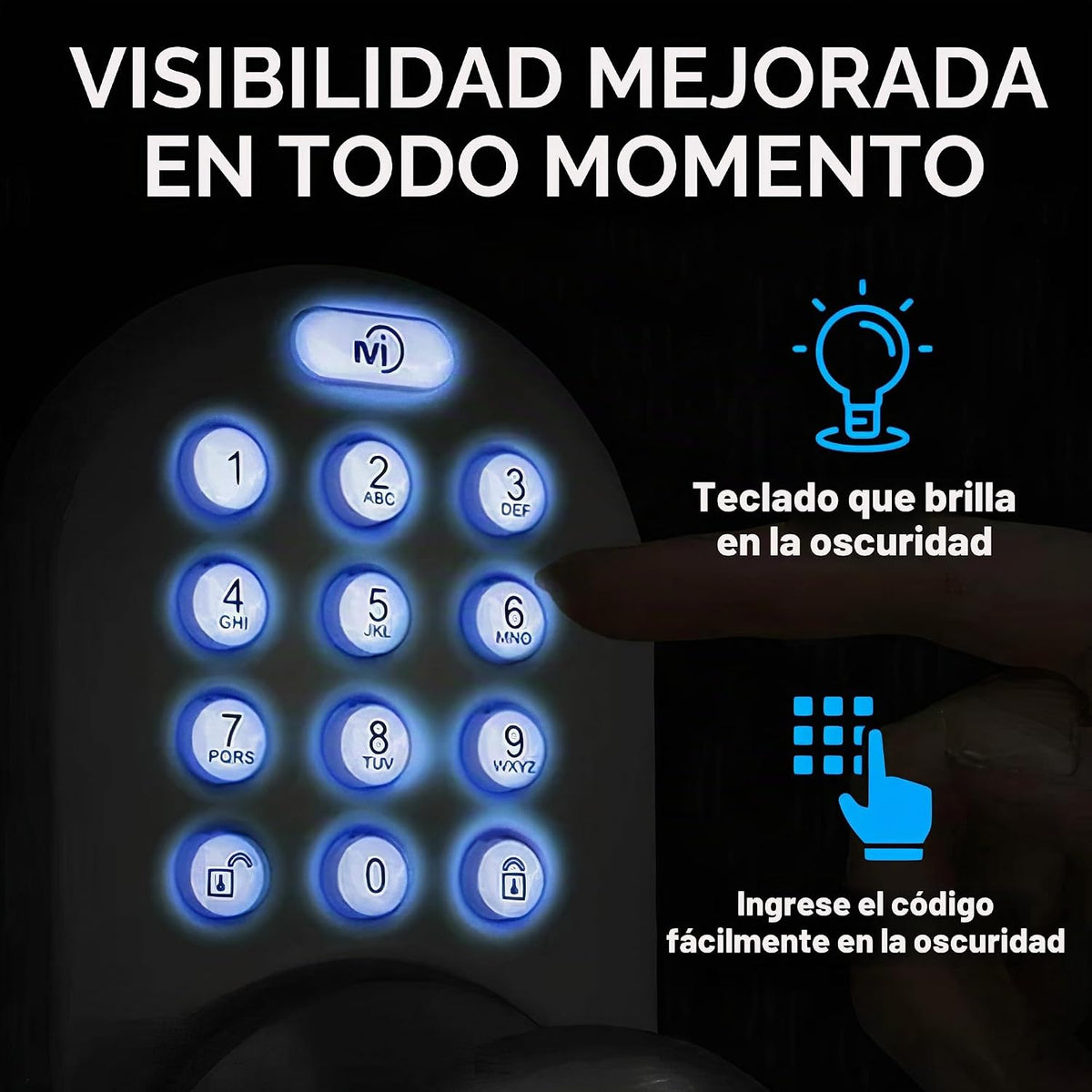MiLocks TKK-02OB - Pomo de puerta digital con teclado, cerradura de...