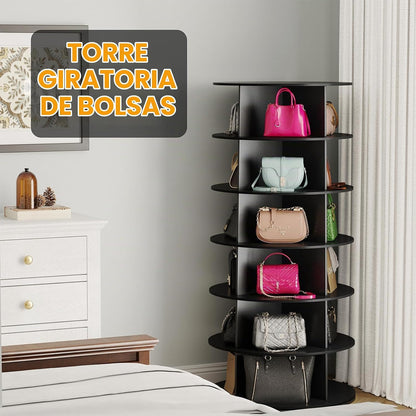 SpaceAid Zapatero giratorio de 6 niveles, torre de exhibición de za...