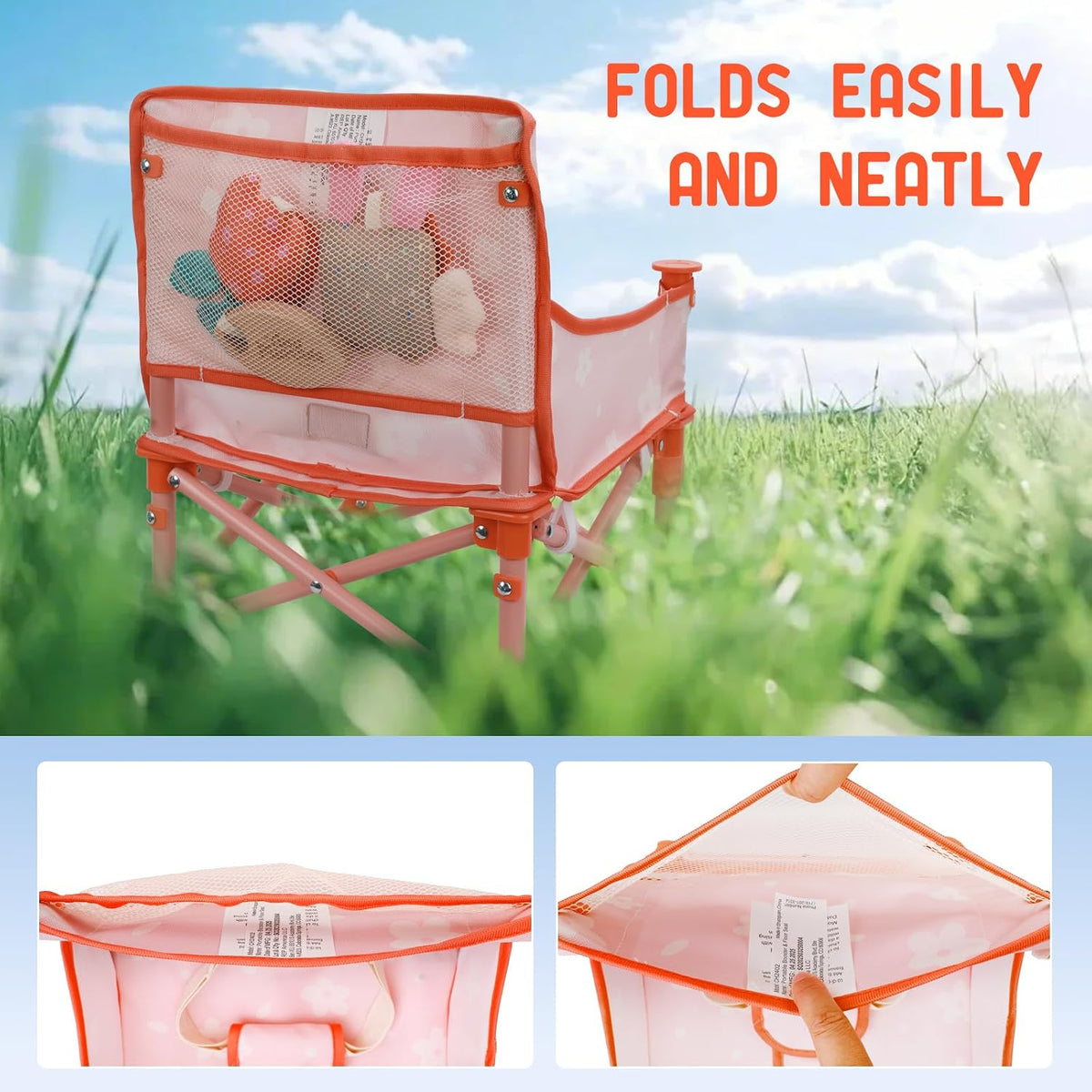 Tiny Marvels - Silla de bebé, silla alta portátil para viajes y pla...