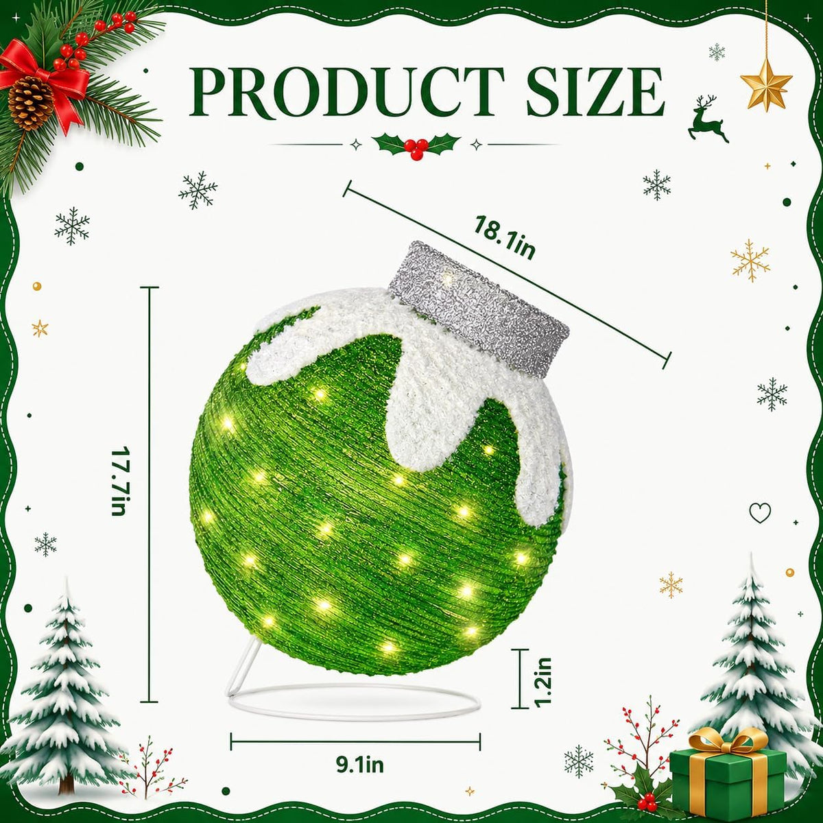Adornos de Navidad para exteriores, decoración de bolas navideñas e...