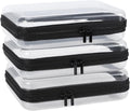 YOPCDJ Paquete de 3 fundas rígidas transparentes con cremallera, Ne...