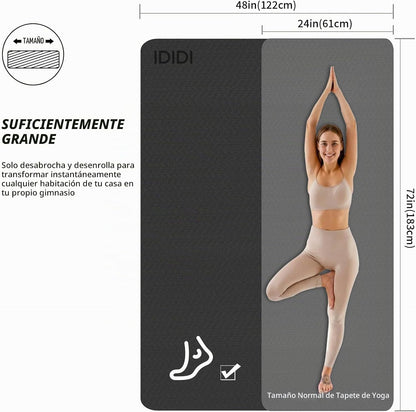 Esterilla grande de yoga de 8 mm (6' x 4') - Extra larga y...