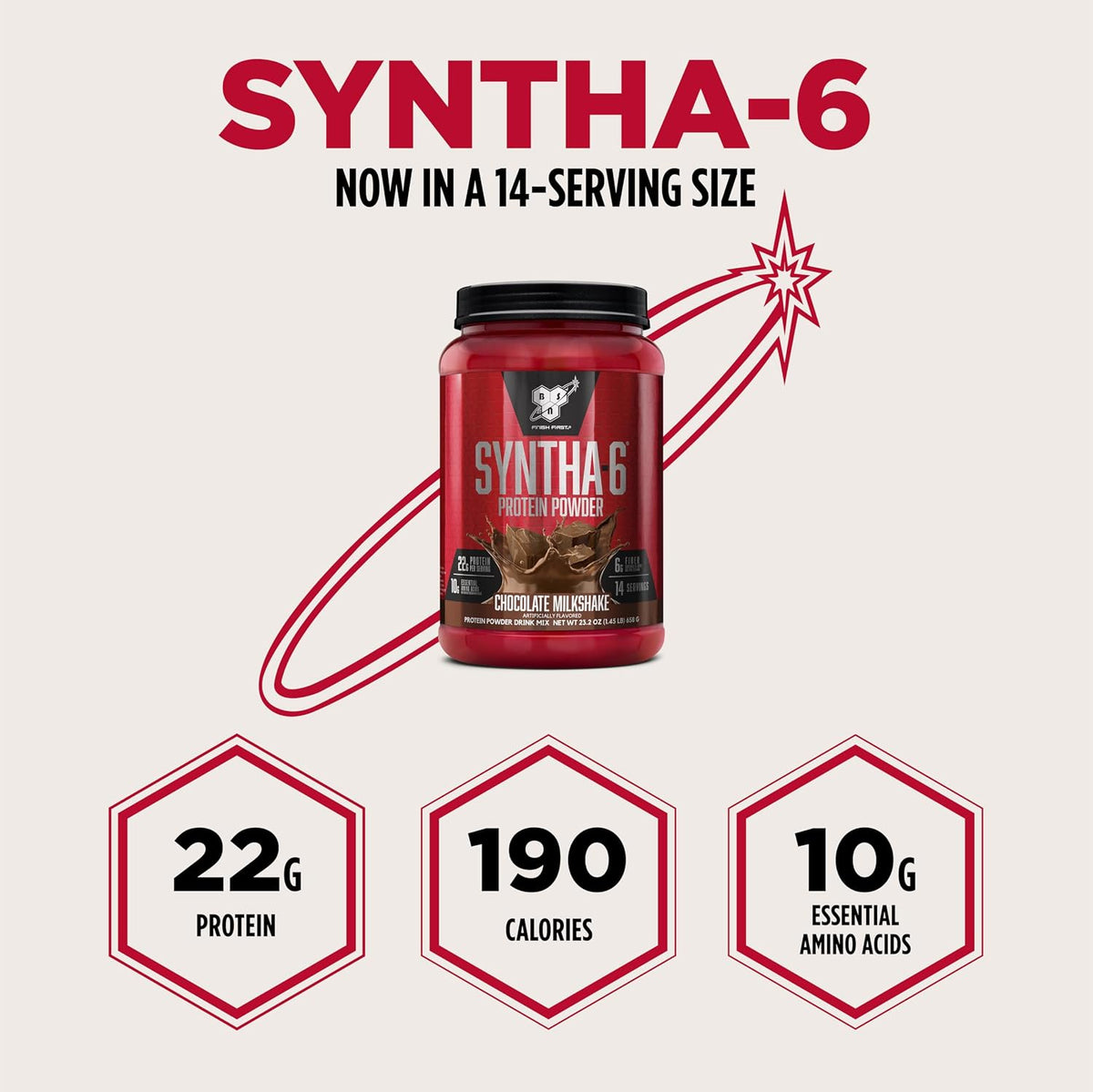 BSN SYNTHA-6 Proteína en polvo premium, batido de chocolate, 14 por...