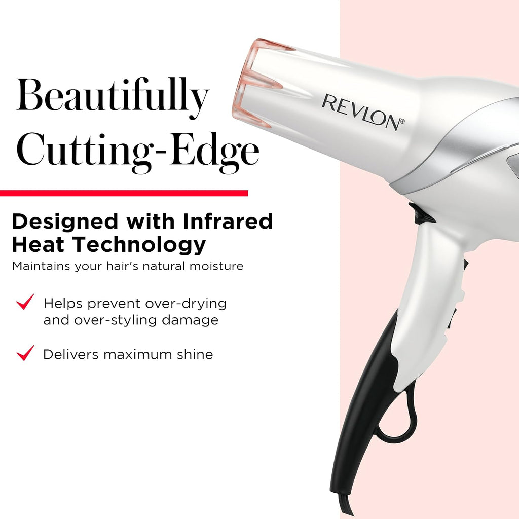 REVLON Secador de pelo iónico por infrarrojos con difusor y concent...