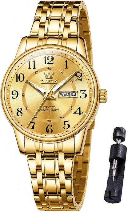 OLEVS Reloj Mujer Reloj Analógico Luminoso Vestido de Acero Inoxida...