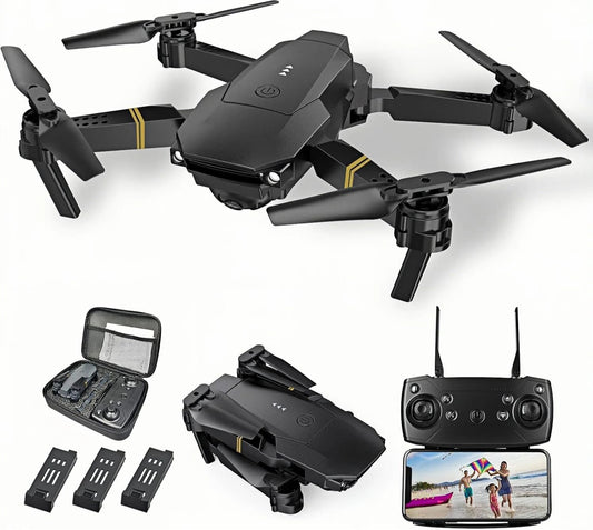 Drones con cámara para adultos, 4K 1080P, 3 baterías, mini dron ple...