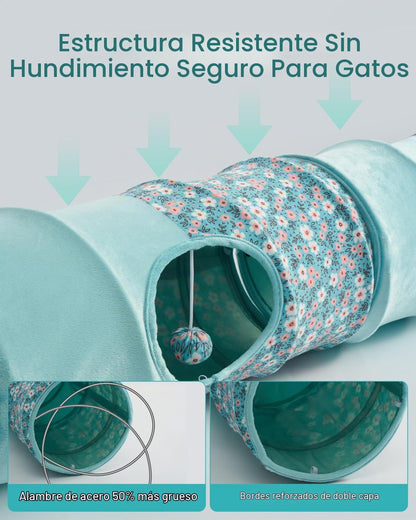 Túnel para gatos, 3 túneles de forma recta, 6 formas de bricolaje c...