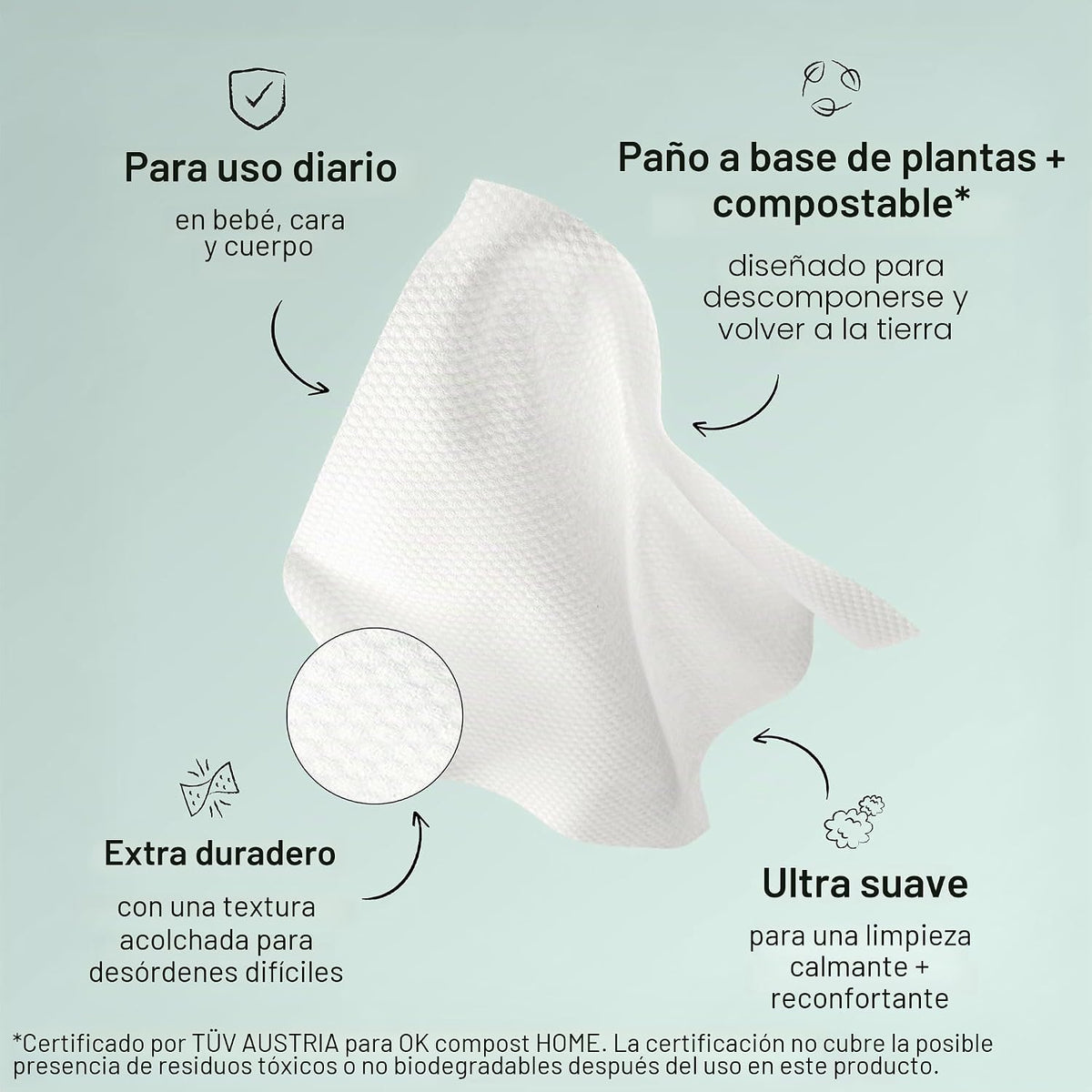 The Honest Company Toallitas sin perfume con más del 99% compostabl...