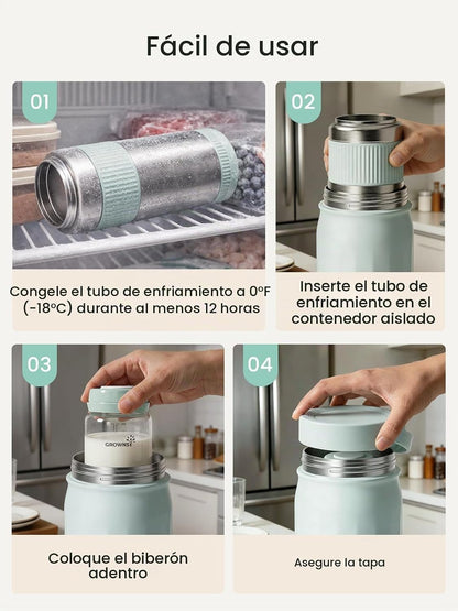 Grownsy Enfriador portátil de leche materna de 22 oz para trabajo y...