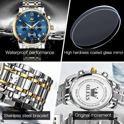 OLEVS Relojes para hombre Relojes de cronógrafo de fácil lectura lu...