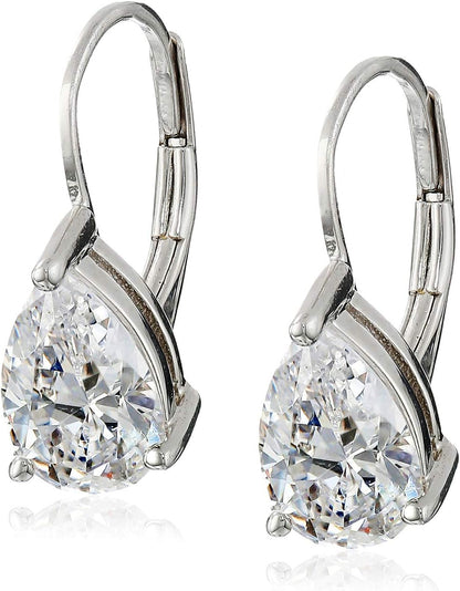 Amazon Essentials Pendientes de plata de ley o chapado en oro con c...