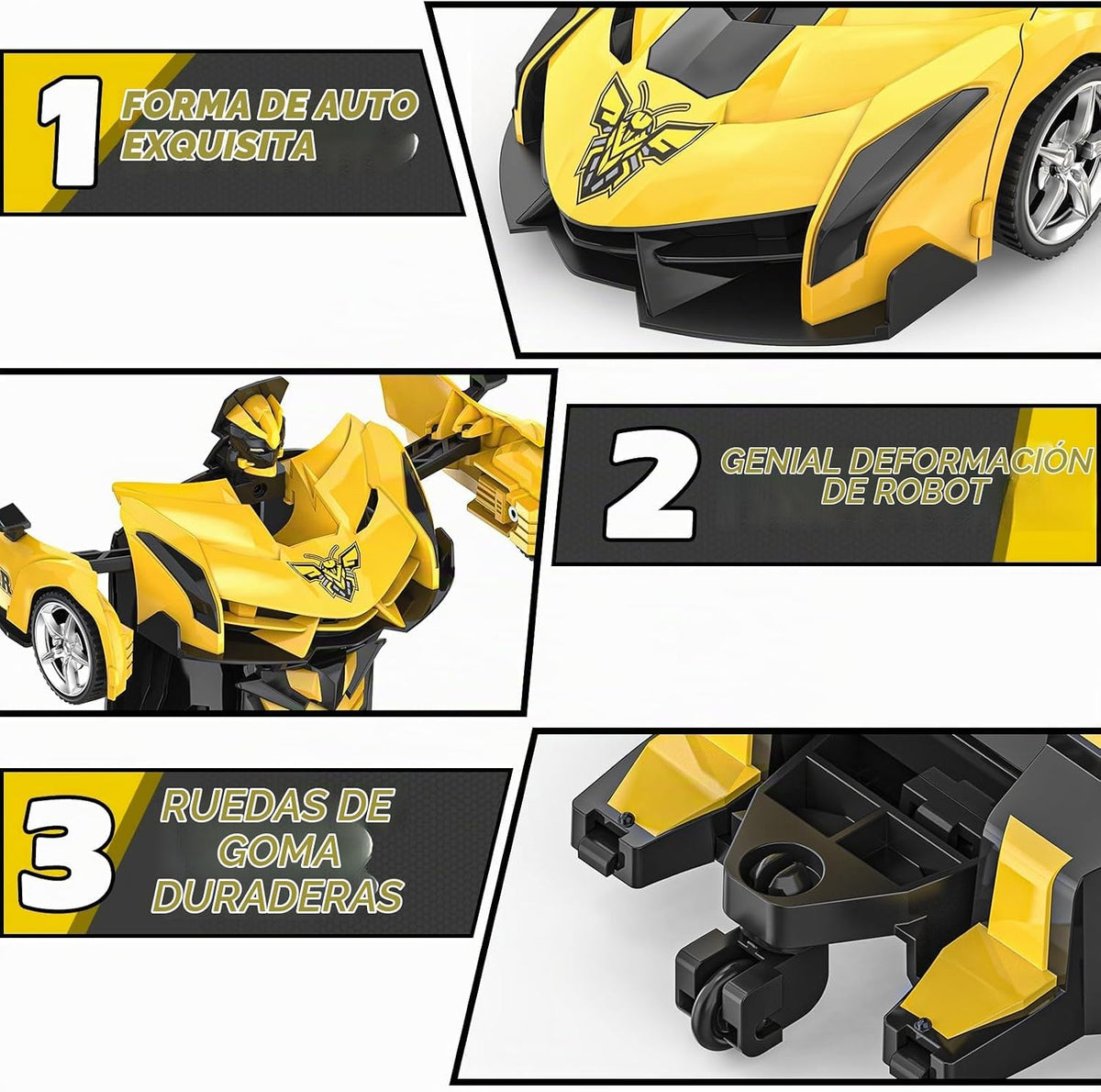 BLUEJAY Transform RC Cars para niños de 3 a 12 años, coche de contr...