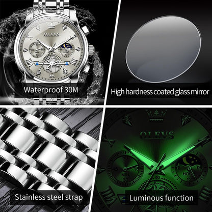 OLEVS Relojes para hombre, resistente al agua, de lujo, gran cara,...