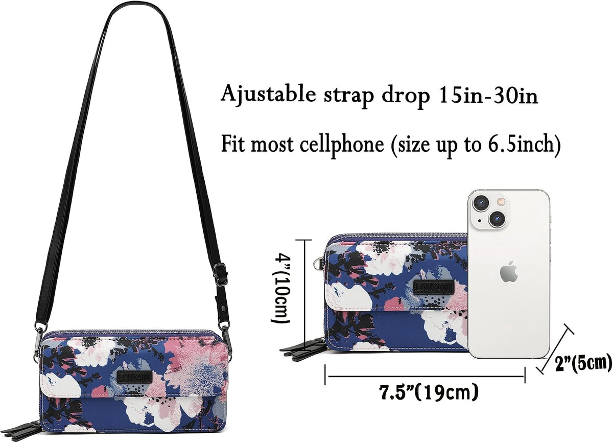 Lanyani Cartera Cruzada RFID con Correa de Muñeca y Bolsillo para T...