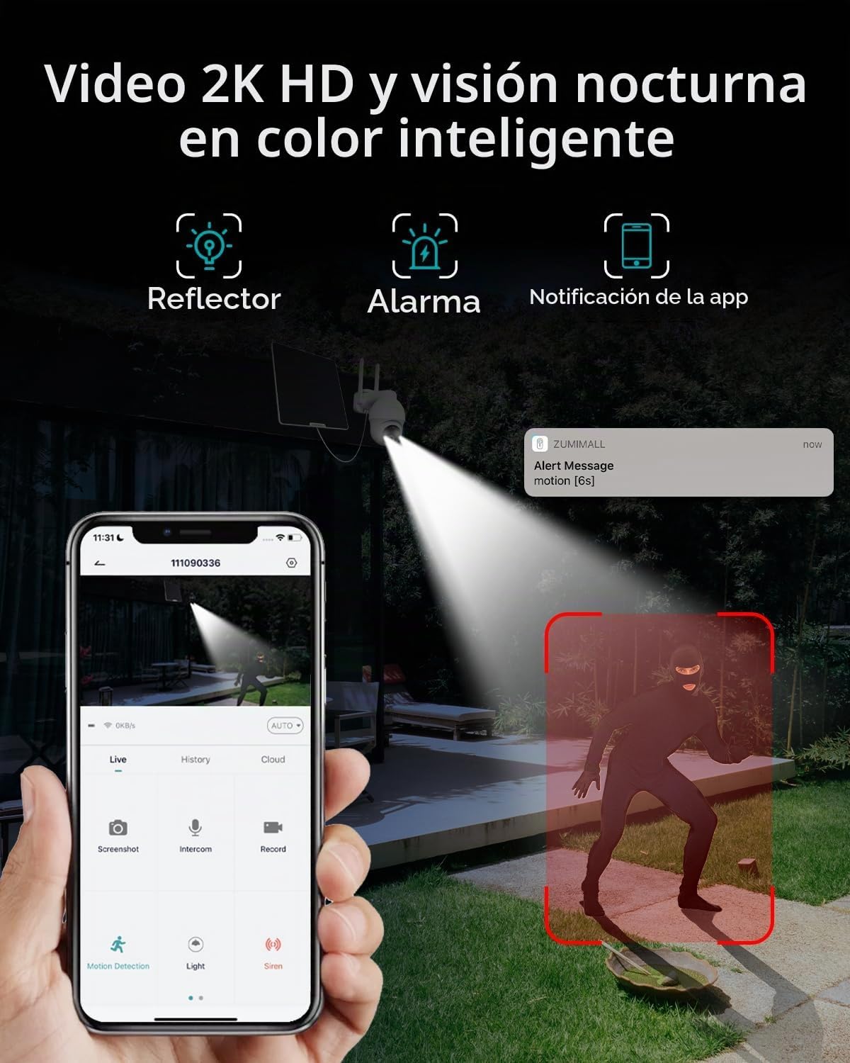 ZUMIMALL Cámaras de seguridad celulares 4G LTE inalámbricas para ex...
