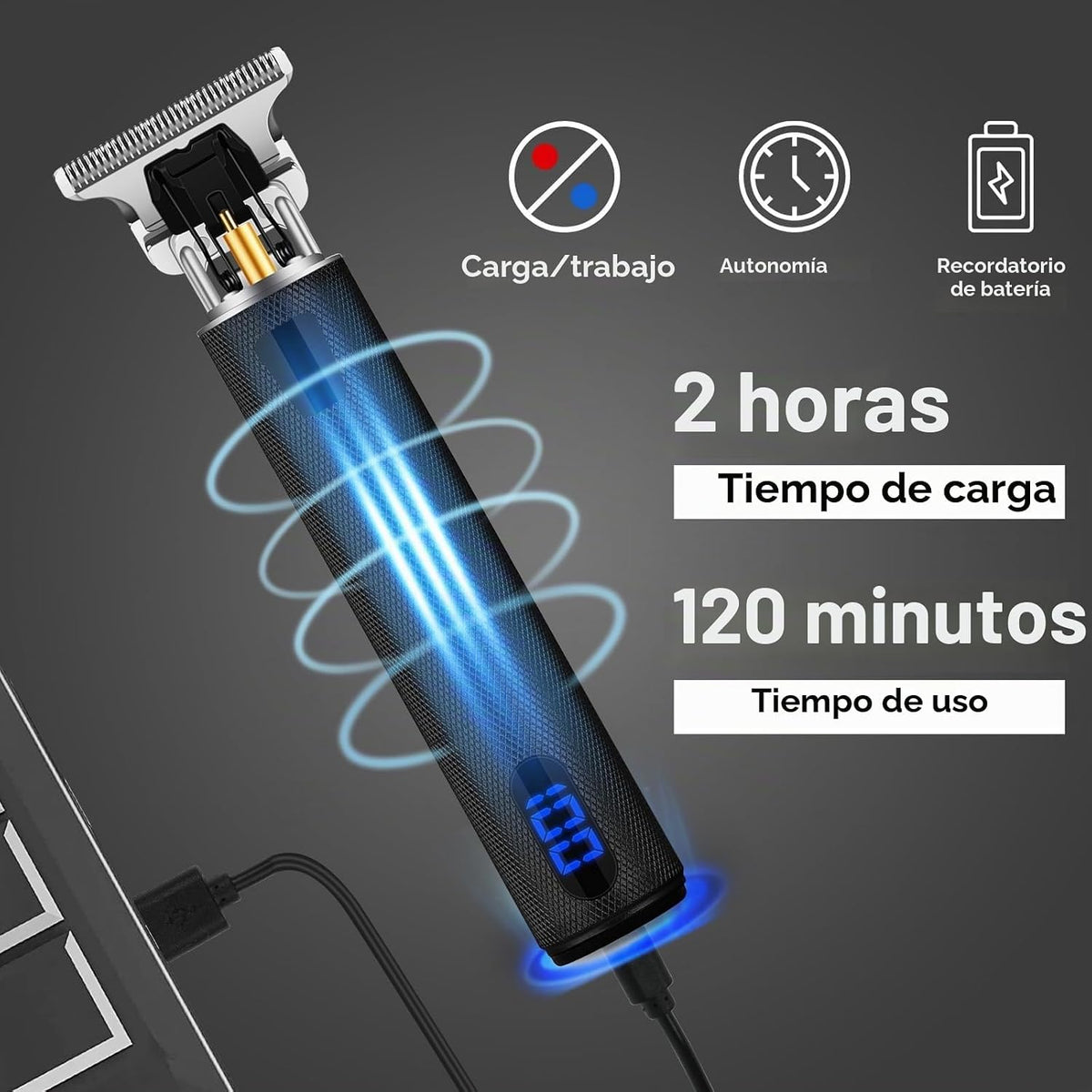 Recortadora de Cabello Profesional para Hombres, Recortadora de Bar...