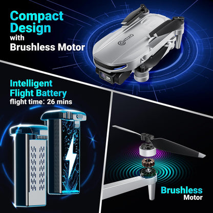 Contixo Dron GPS F28 con cámara para adultos principiantes, dron FP...