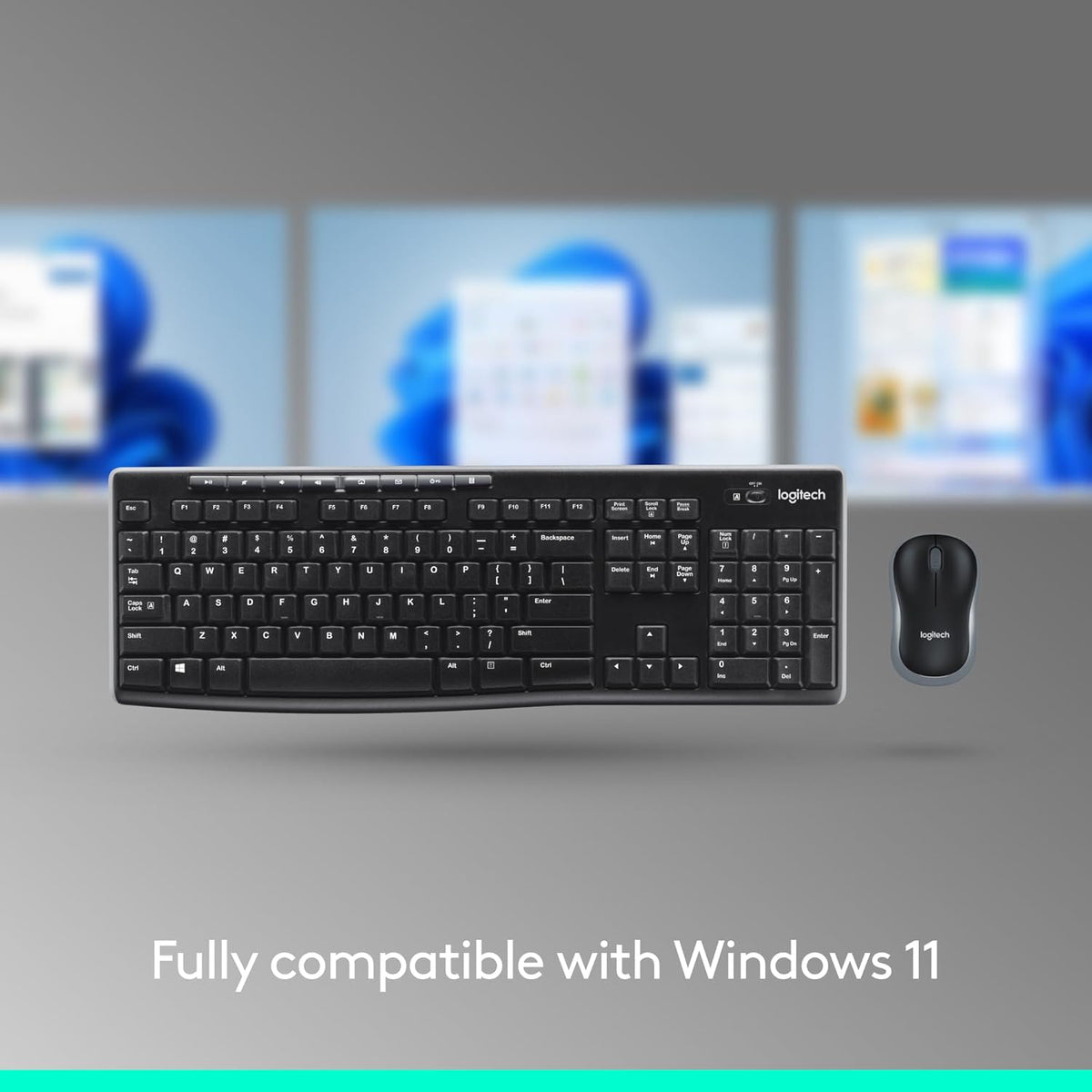 Logitech MK270 Combo de teclado y mouse inalámbricos de tamaño comp...