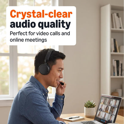 Amazon Basics Auriculares con cable para computadora con micrófono...