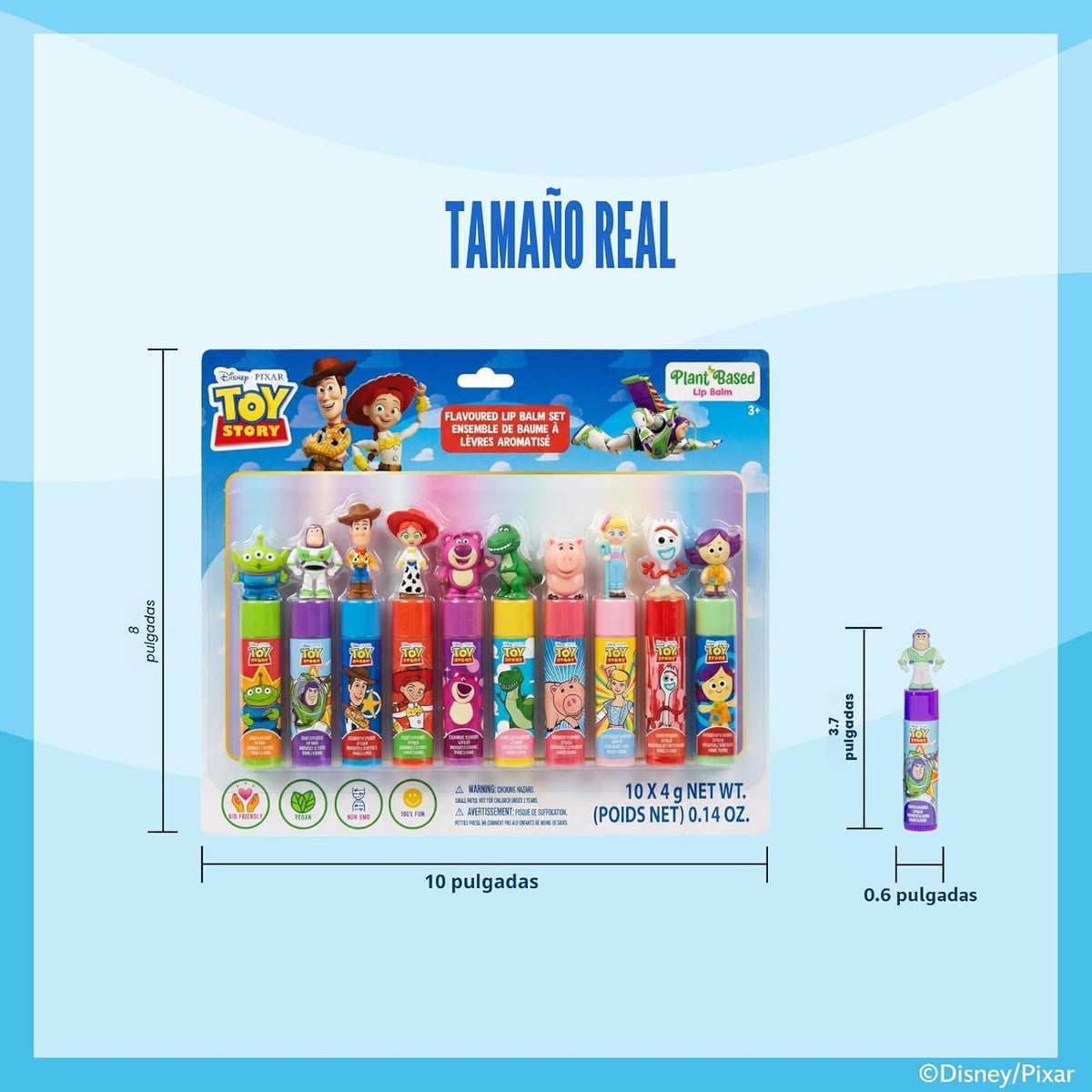 Toy Story - Juego de bálsamo labial, 10 piezas con adornos 3D extra...