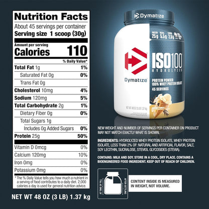 Dymatize Nutrition 100% proteína de suero de leche aislada hidroliz...