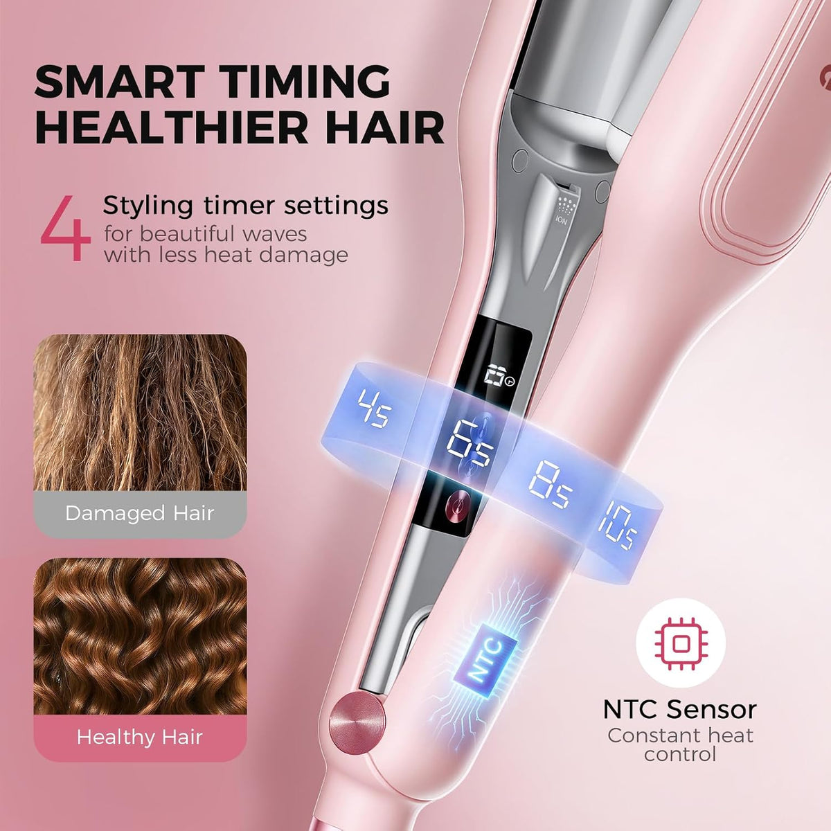Ufree Engarzador de cabello para mujer, rizador de cabello ondulado...