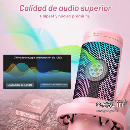 TONOR Juego de micrófonos para juegos, micrófono de condensador voc...