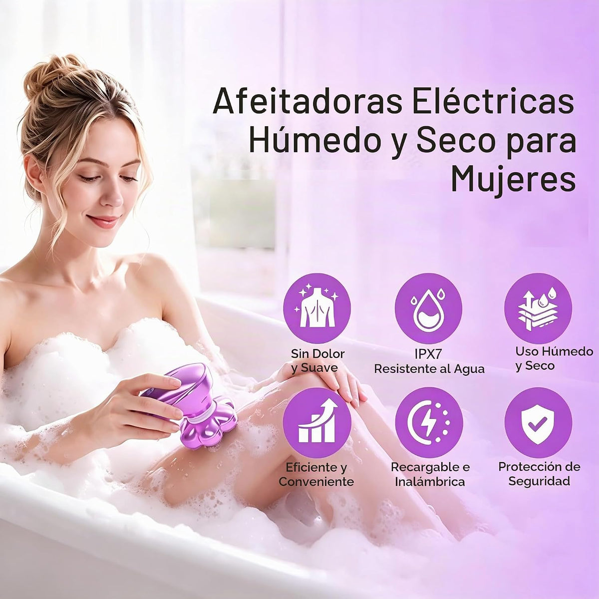 Maquinillas de afeitar eléctricas 5 en 1 para mujer, afeitadora de...