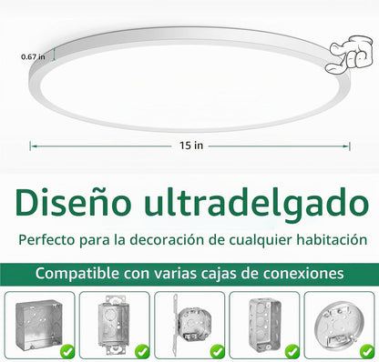 Brightever Lámpara de techo empotrada grande regulable de 15 pulgad...