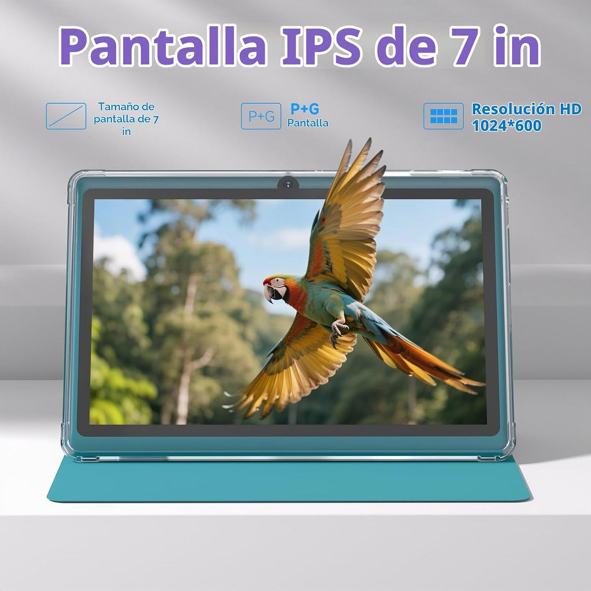 HOTTABLET Tablet Android 14.0 de 7 pulgadas con funda protectora, 8...