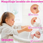 58 piezas Kit de maquillaje para niños para niña - Juego de cosméti...