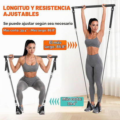 Kit de barra de pilates Bbtops con bandas de resistencia, barra de...