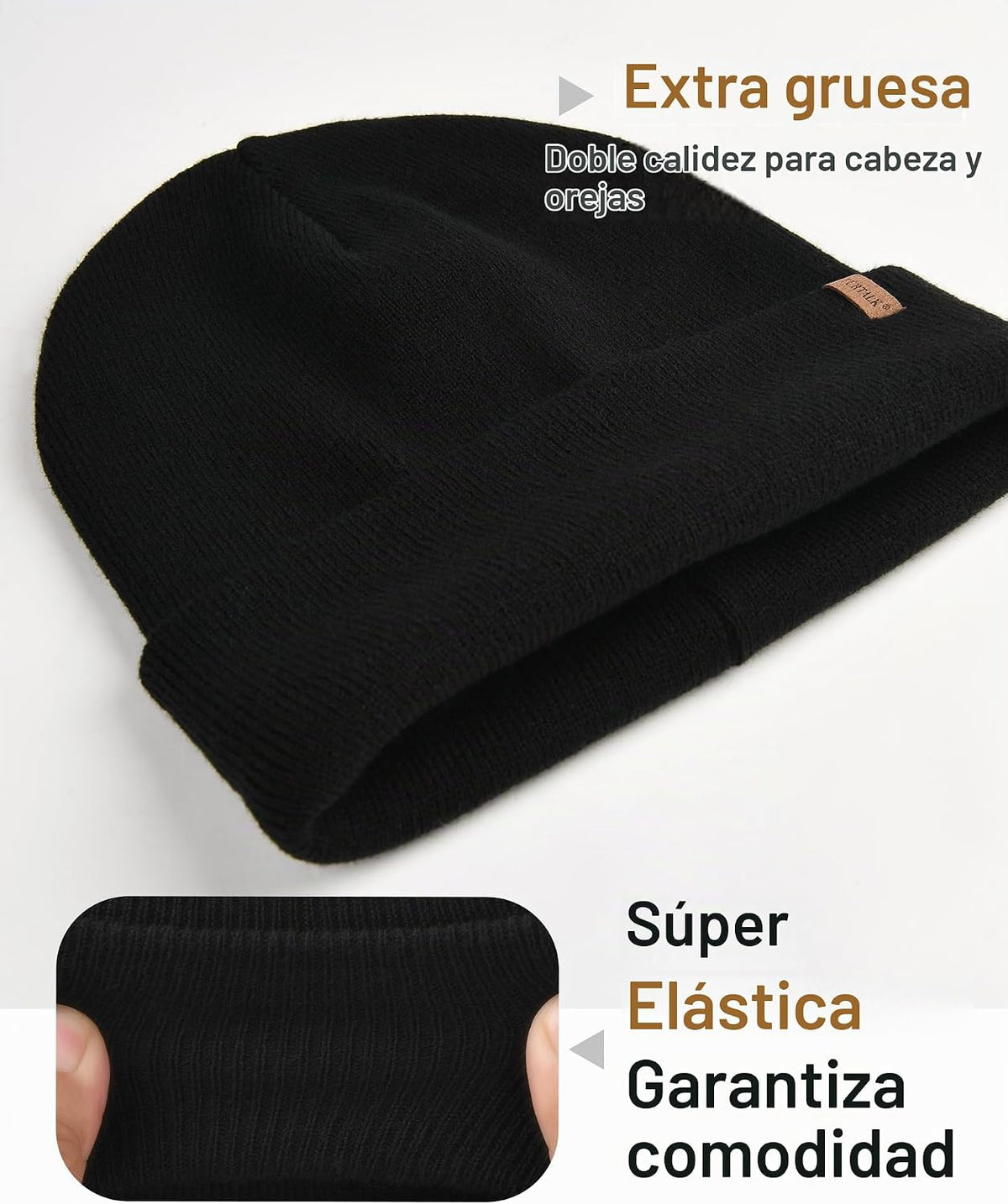 FURTALK Gorro de invierno con forro polar para hombre, doble capa,...