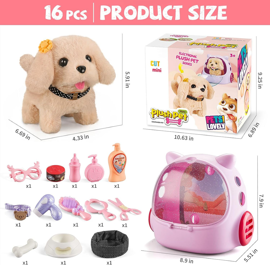 16 piezas de juguetes para perros robot para niñas, juguetes para n...