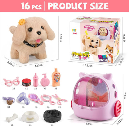 16 piezas de juguetes para perros robot para niñas, juguetes para n...