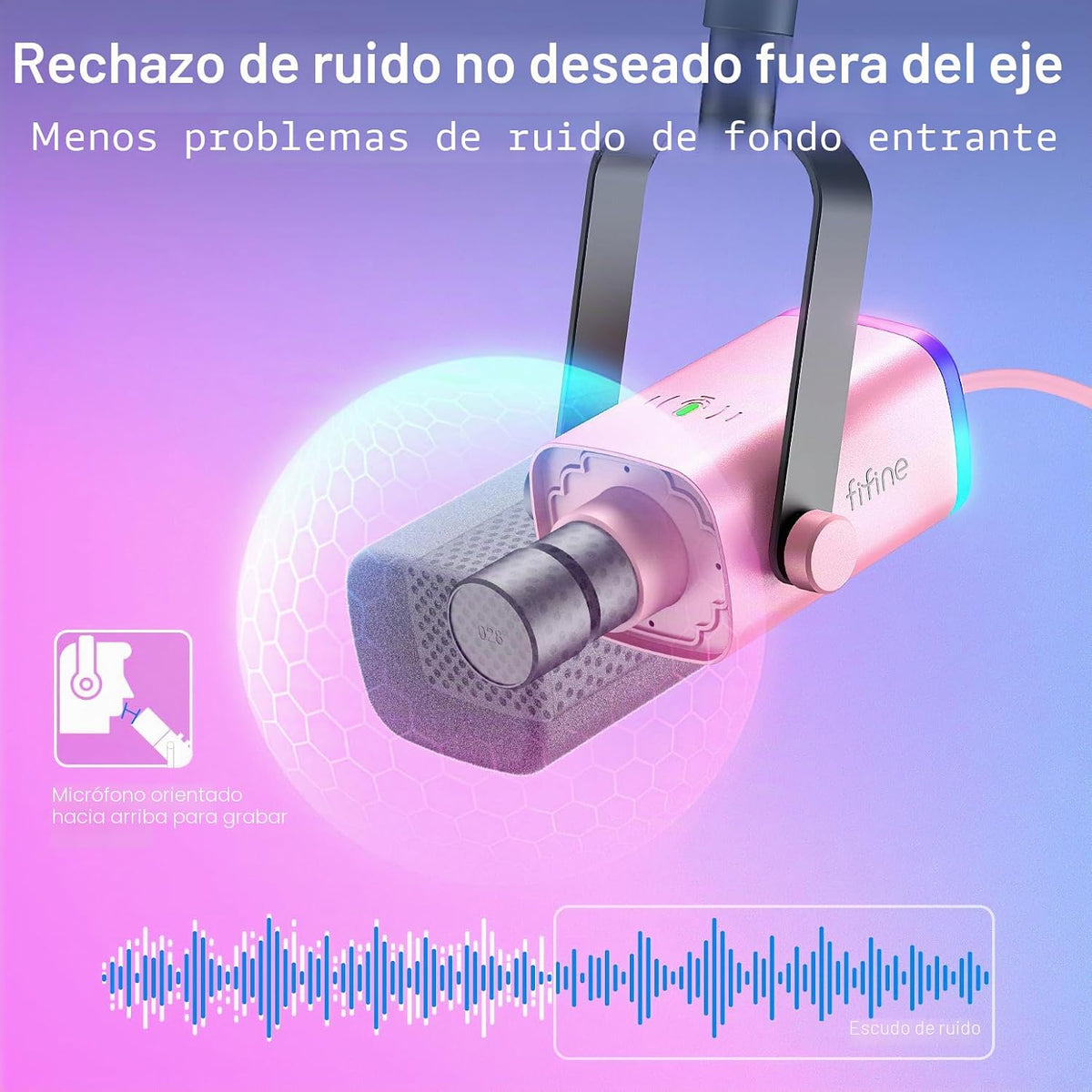 FIFINE AmpliGame AM8TP XLR Micrófono para juegos USB PC Kit de micr...