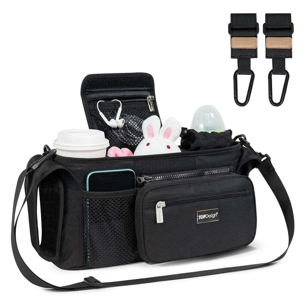 TOPDesign Organizador universal para cochecito de bebé, carrito de...