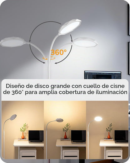 EDISHINE Lámpara de pie con cuello de cisne 1300LM Lámparas de pie...